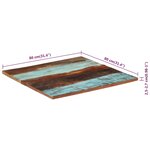 vidaXL Dessus de table carré 80x80 cm 25-27 mm Bois de récupération