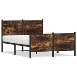 vidaXL Cadre de lit en métal sans matelas chêne fumé 120x190 cm