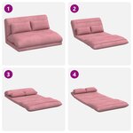 vidaXL Fauteuil de sol ajustable Rose Velours
