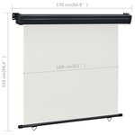 vidaXL Auvent latéral de balcon 175x250 cm Crème