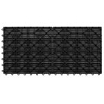 vidaXL Carreaux de terrasse 6 Pièces WPC 60x30 cm 1 08 m² Noir