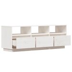 vidaXL Meuble TV Blanc 140x37x50 cm Bois de pin massif