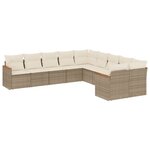 vidaXL Salon de jardin avec coussins 10 Pièces beige résine tressée