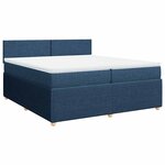 vidaXL Sommier à lattes de lit avec matelas Bleu 200x200 cm Tissu