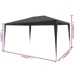 Vidaxl tente de réception 3x4 m pe anthracite