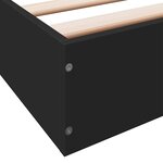 vidaXL Cadre de lit noir 200x200 cm bois d'ingénierie