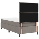 vidaXL Lit Box Spring avec Matelas Taupe 100x200 cm Tissu