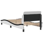 vidaXL Cadre de lit sans matelas blanc et noir 90x200 cm similicuir