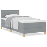 vidaXL Lit avec sommier et matelas Gris clair 90x200 cm Tissu