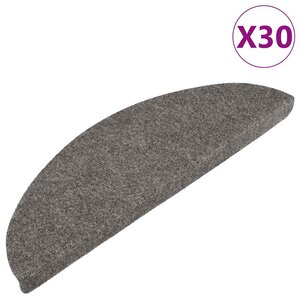 vidaXL Tapis d'escalier auto-adhésifs 30 Pièces gris 56x17x3 cm