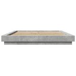 vidaXL Cadre de lit et lumières LED sans matelas gris béton 160x200 cm