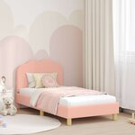 vidaXL Cadre de lit pour enfants avec tête de lit Rose 80 x 160 cm