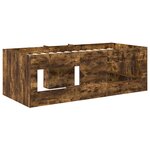 vidaXL Cadre de Lit Élevé pour Enfants 2 Pièces Chêne fumé 90 x 200 cm