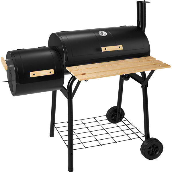 Tectake Barbecue charbon 2 cuves avec thermomètre