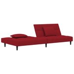vidaXL Canapé-lit à 2 places et deux oreillers Rouge bordeaux Velours