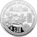 Monnaie FIFA WORLD CUP 26 Axolotl Argent 10 Pesos Mexico 2026