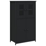 vidaXL Buffet haut noir 62x32x106 5 cm bois d'ingénierie