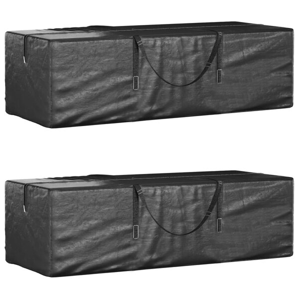 vidaXL Sacs de rangement pour sapin de Noël 2 Pièces noir polyéthylène