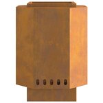 vidaXL Foyer sans fumée Marron 38 x 38 x 51 cm Acier Corten
