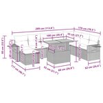 vidaXL Salon de jardin avec coussins 9 Pièces beige résine tressée