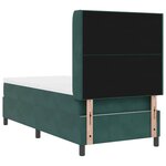 vidaXL Lit à ressorts avec tête de lit Vert foncé 90 x 190 cm Velours