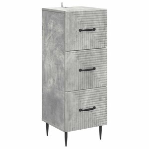vidaXL Armoire à tiroirs Gris béton 33 x 34 5 x 89 5 cm