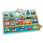 Djeco DJ01831 - Puzzle en bois Puzzlo Vroom