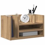 vidaXL Organiseur de bureau Chêne noir 44 5 x 24 x 25 cm