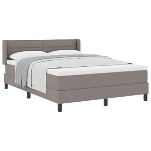 vidaXL Lit à ressorts avec tête de lit Taupe 190 x 140 cm tissu