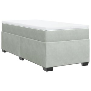 vidaXL Sommier à lattes de lit et matelas Gris clair 90x190 cm Velours