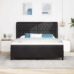 vidaXL Lit à ressorts avec matelas Noir 180 x 200 cm Velours