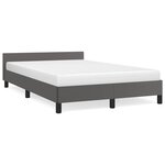 vidaXL Cadre de lit avec tête de lit sans matelas gris 120x200 cm