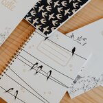 Carnet dos carré collé pages blanches - La vie est belle