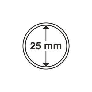 Capsules rondes 25mm pour monnaies de collection. Paquet - 100 capsules