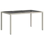 vidaXL Table de jardin pour repas Blanc 150 x 90 x 75 cm Poly rotin