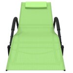 vidaXL Chaises longues à bascule 2 Pièces Vert Acier et textilène