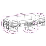 vidaXL Ensemble de canapé de jardin 8 Pièces Noir Aluminium