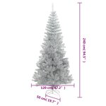 vidaXL Sapin de Noël artificiel avec support argenté 240 cm PET