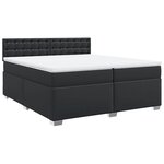 vidaXL Sommier à lattes de lit avec matelas Noir 200x200 cm Similicuir