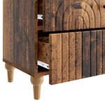 vidaXL Cabinet de chevet avec tiroir Bois ancien 62 x 34 5 x 48 cm