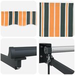 vidaXL Auvent Rétractable Vert et jaune 500 × 300 cm Polyester  Métal