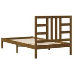 vidaXL Cadre de lit sans matelas marron miel 100x200 cm bois massif