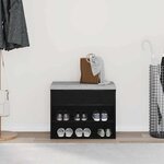 vidaXL Banc à chaussures Chêne noir 60 x 30 x 45 cm Bois d'ingénierie