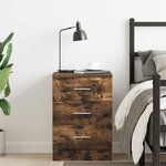 vidaXL Table de chevet Chêne fumé 38x35x56 cm Bois d'ingénierie