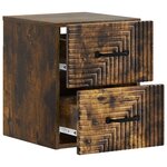 vidaXL Cabinet de chevet mural 2 Pièces Chêne fumé 34 5 x 33 x 40 cm