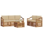 vidaXL Ensembles de canapés avec coussin 6 Pièces Naturel et Beige