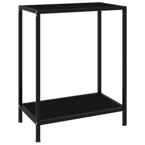 vidaXL Table console Noir 60x35x75 cm Verre trempé