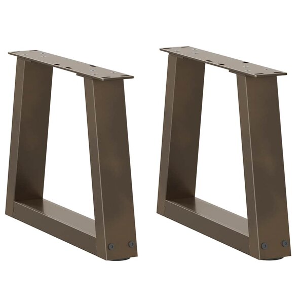 vidaXL Pieds de table basse en forme de V  2 pièces  acier naturel  30 x (30-31 3) cm