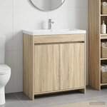 vidaXL Meuble sous lavabo de salle de bain Chêne Sonoma