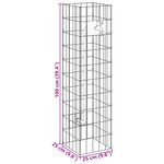 vidaXL Colonne Gabion avec Robinet d'Eau 100x25x25 cm Acier Inoxydable 304